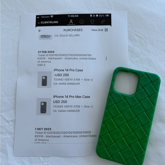 Bottega Veneta Emerald Woven Phone Case